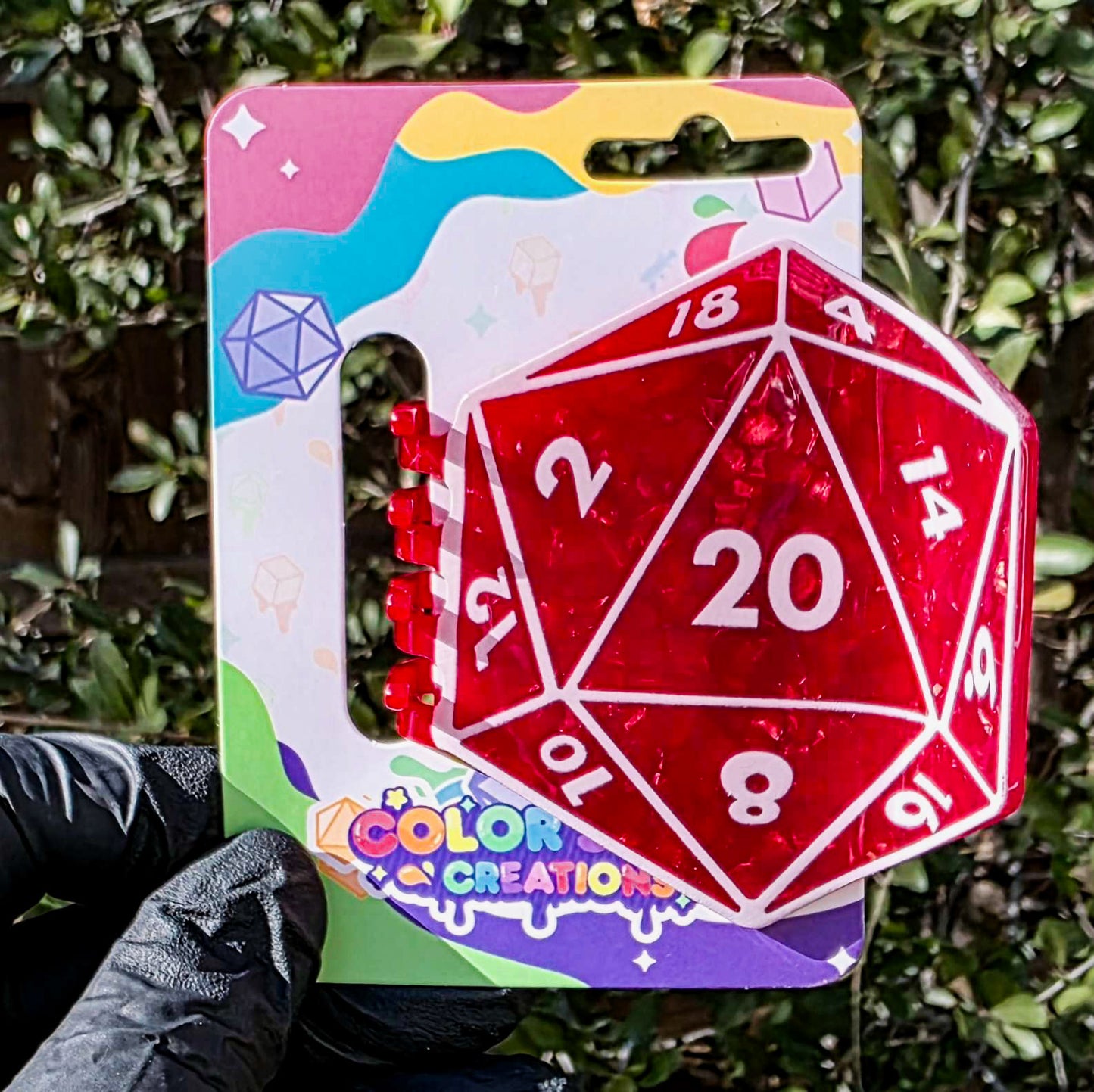 D20 Hair Claw - Red