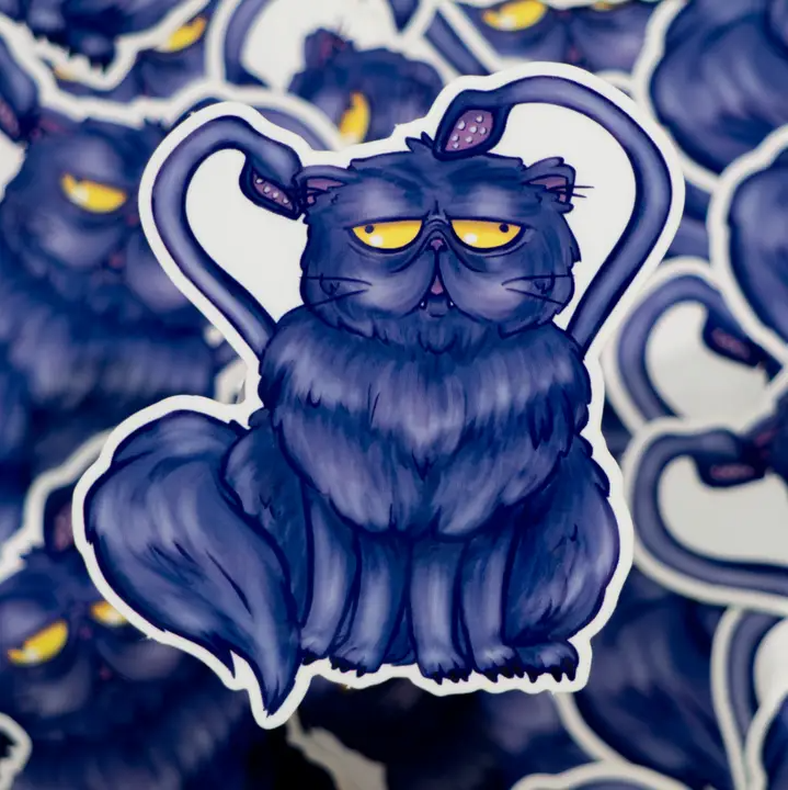 Displacer Cat Transparent Sticker