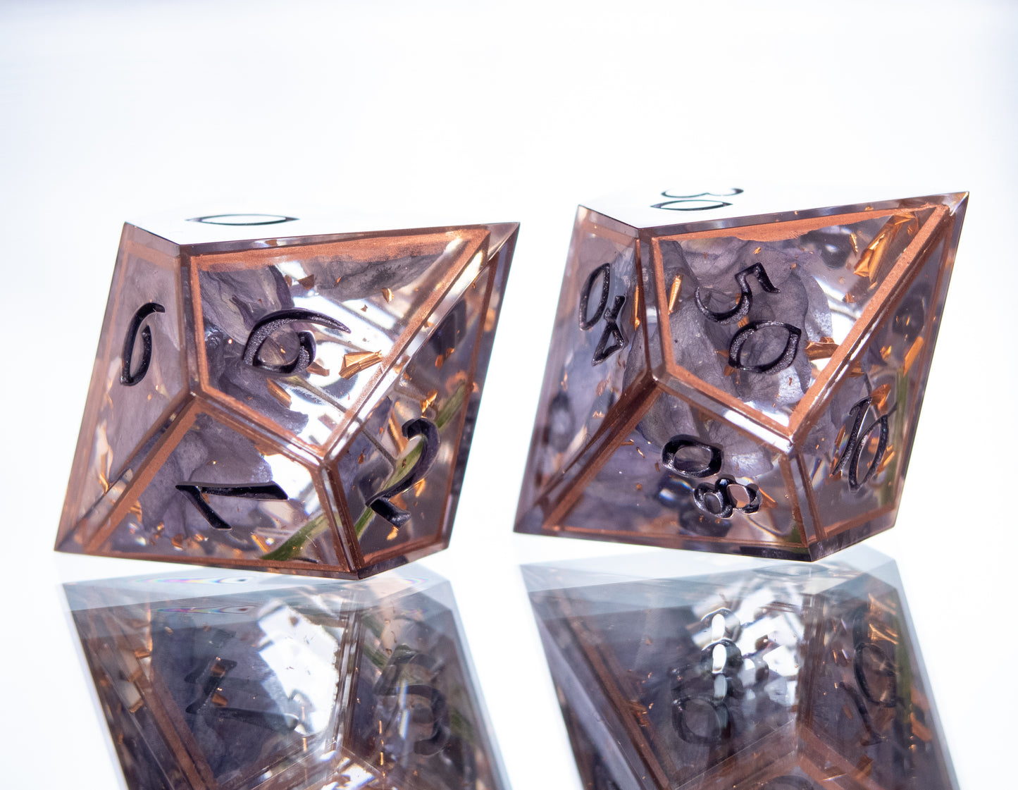 Texas Blue Bonnets- 7 Piece Handmade Resin Dice