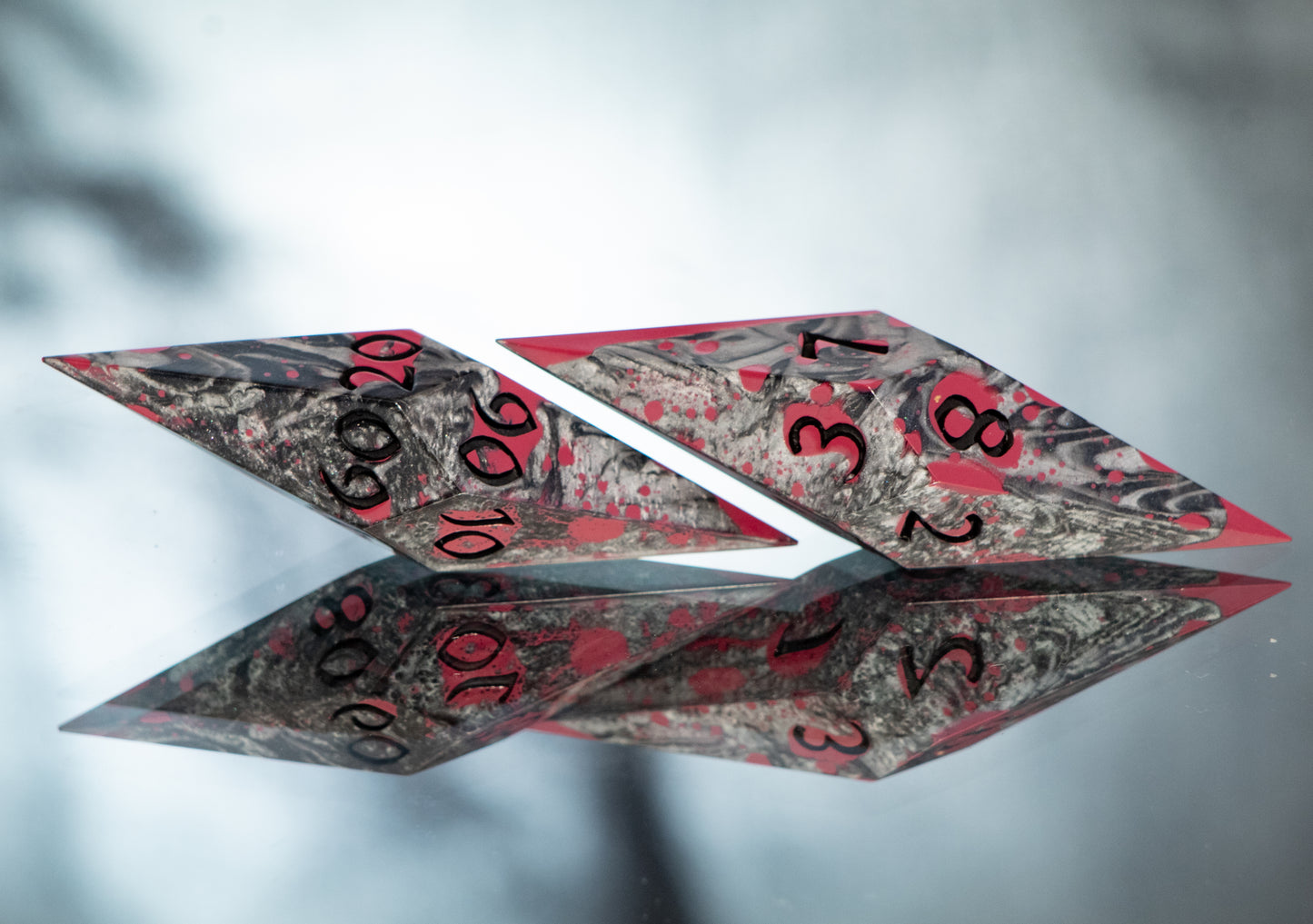 Blood and Steel - Sharp 7 Piece Handmade Resin Dice