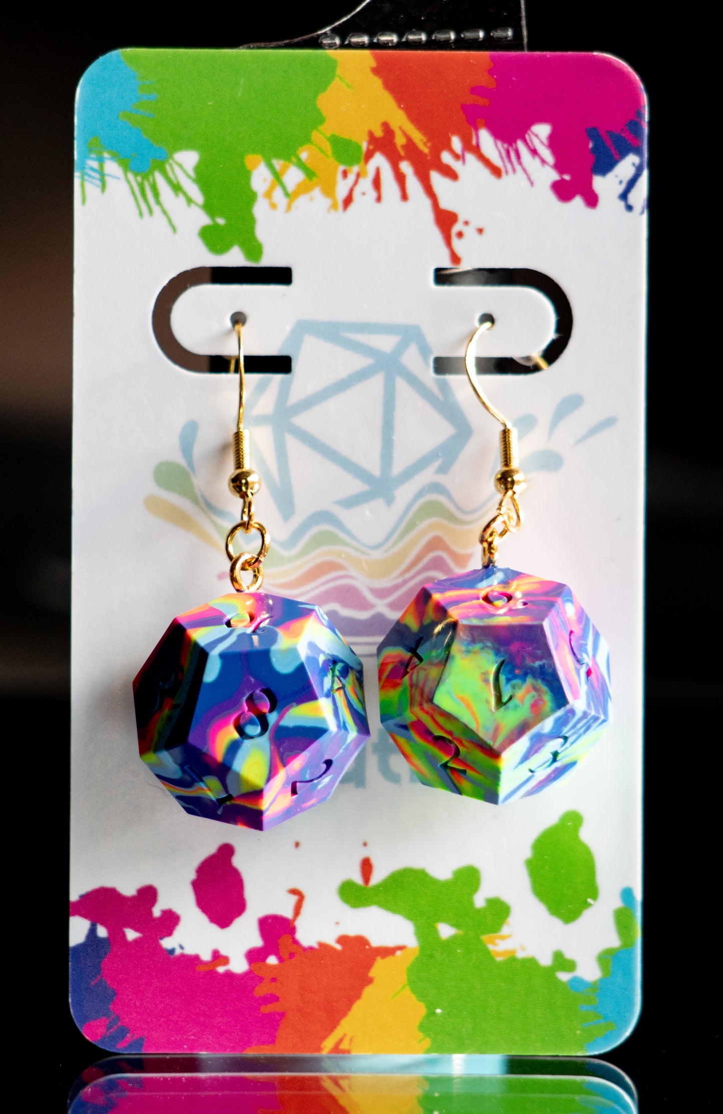 D12 Neon Rainbow Earrings