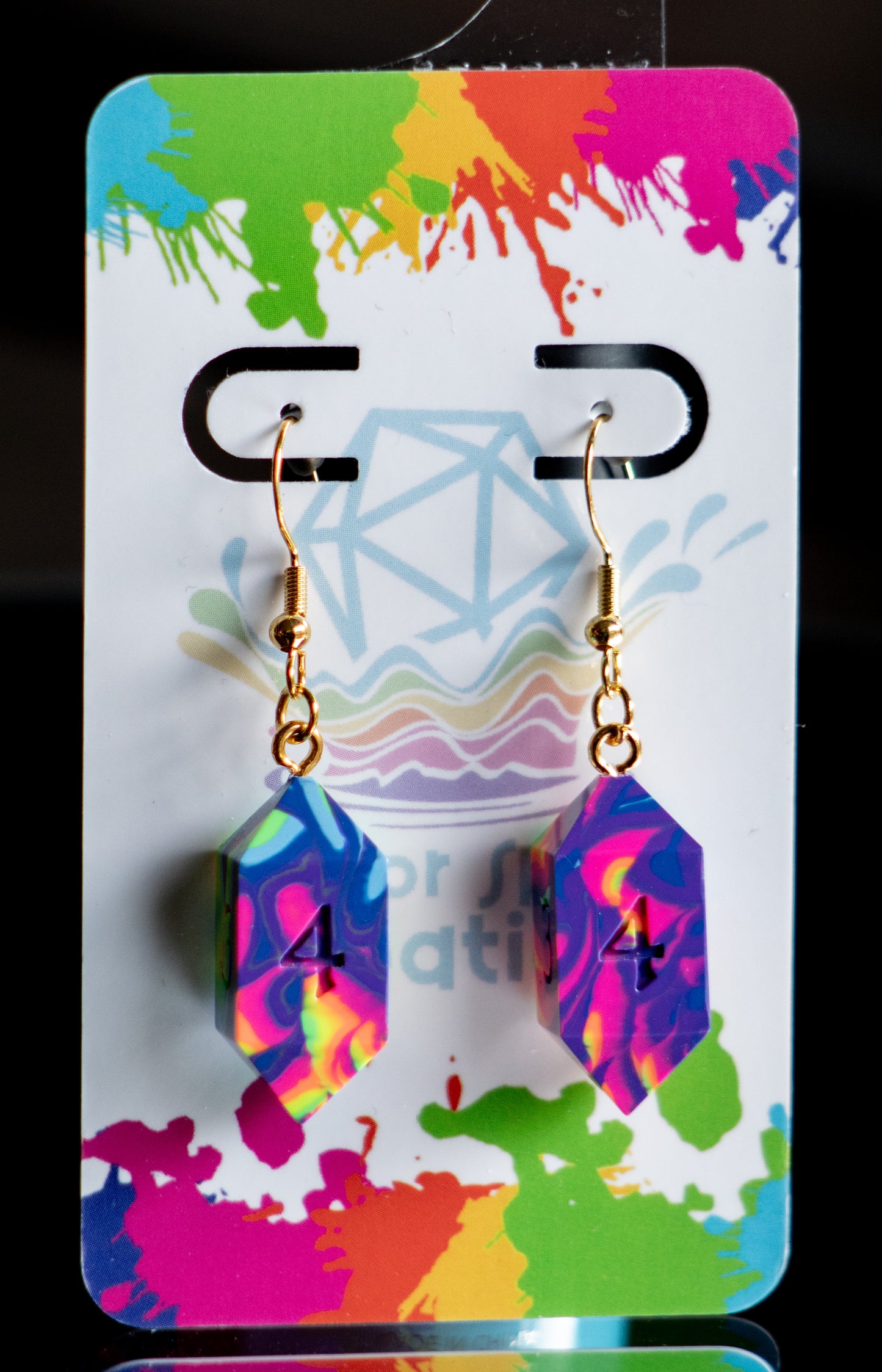 D4 Neon Rainbow Earrings