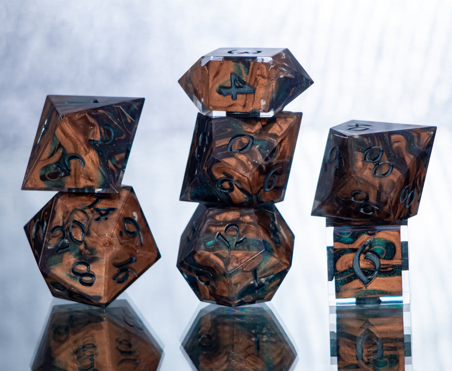 Riverbed - 7 Piece Handmade Resin Dice