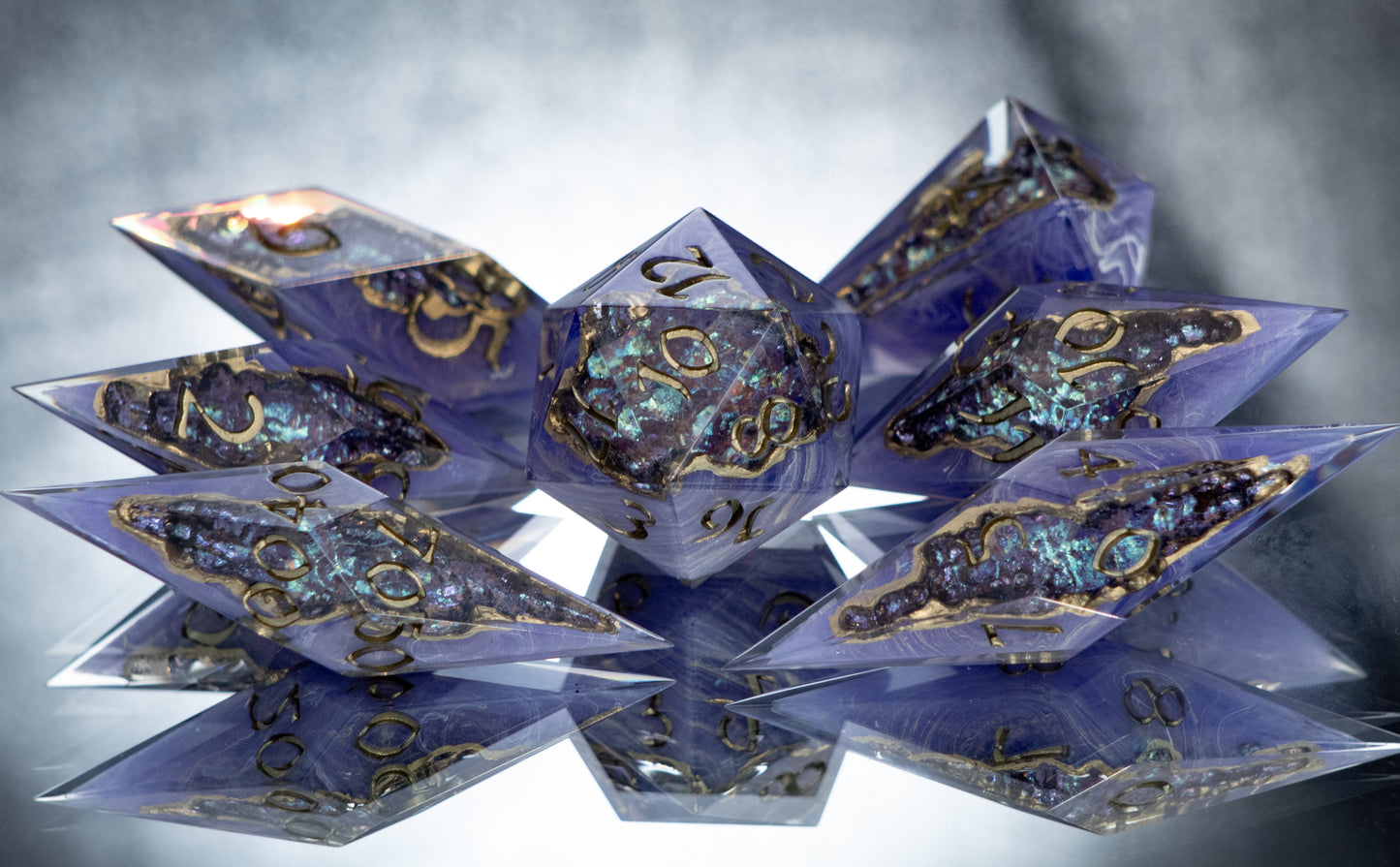 Mystic Ore - Sharp 7 Piece Handmade Resin Dice