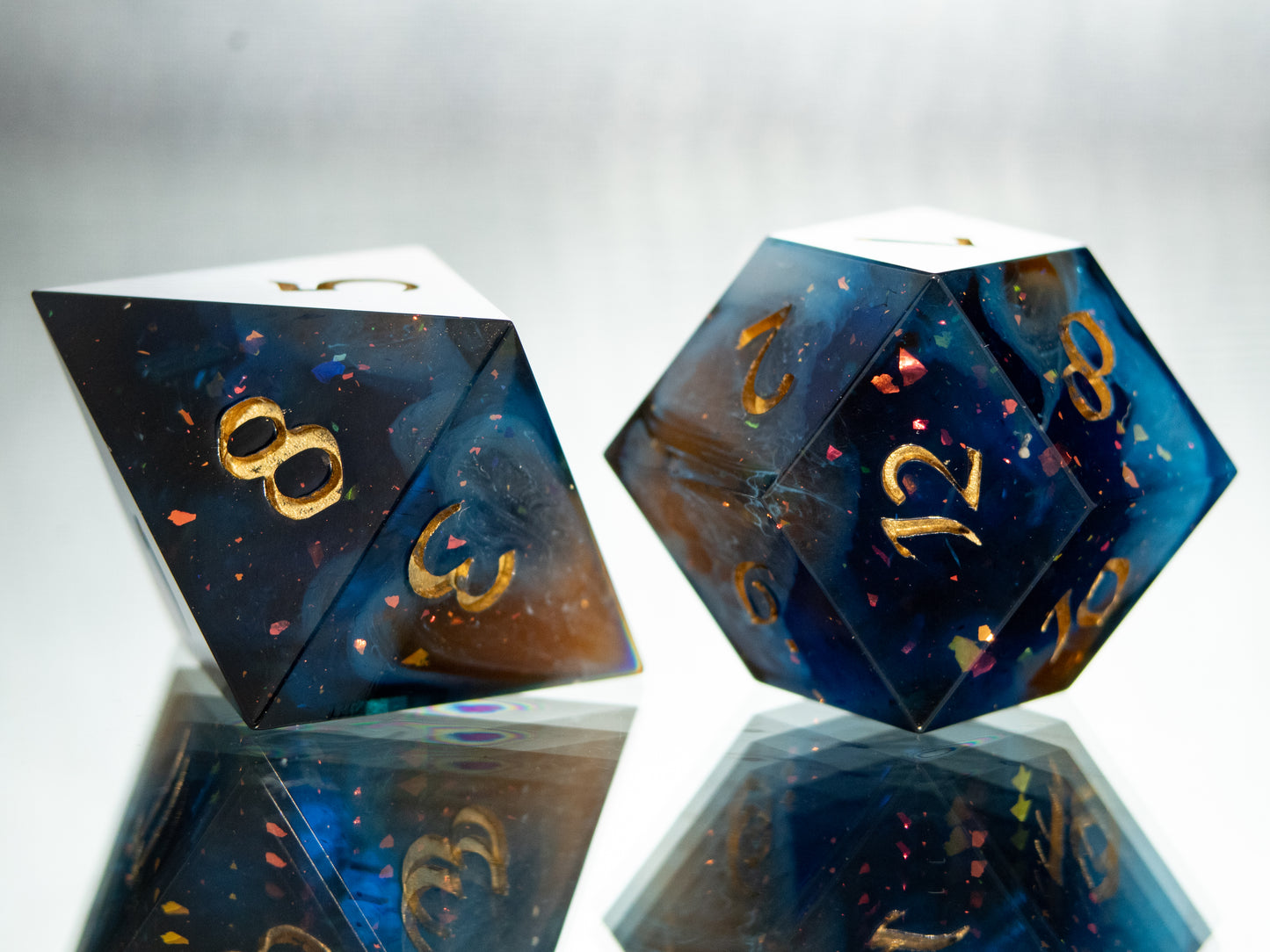 Cosmic Cliffs - Alt 7 Piece Handmade Resin Dice