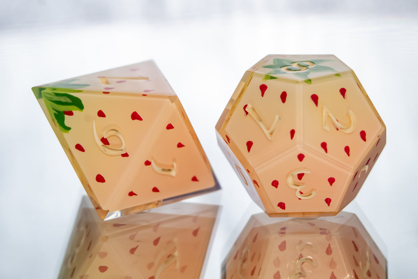 Pineberries - 7 Piece Handmade Resin Dice