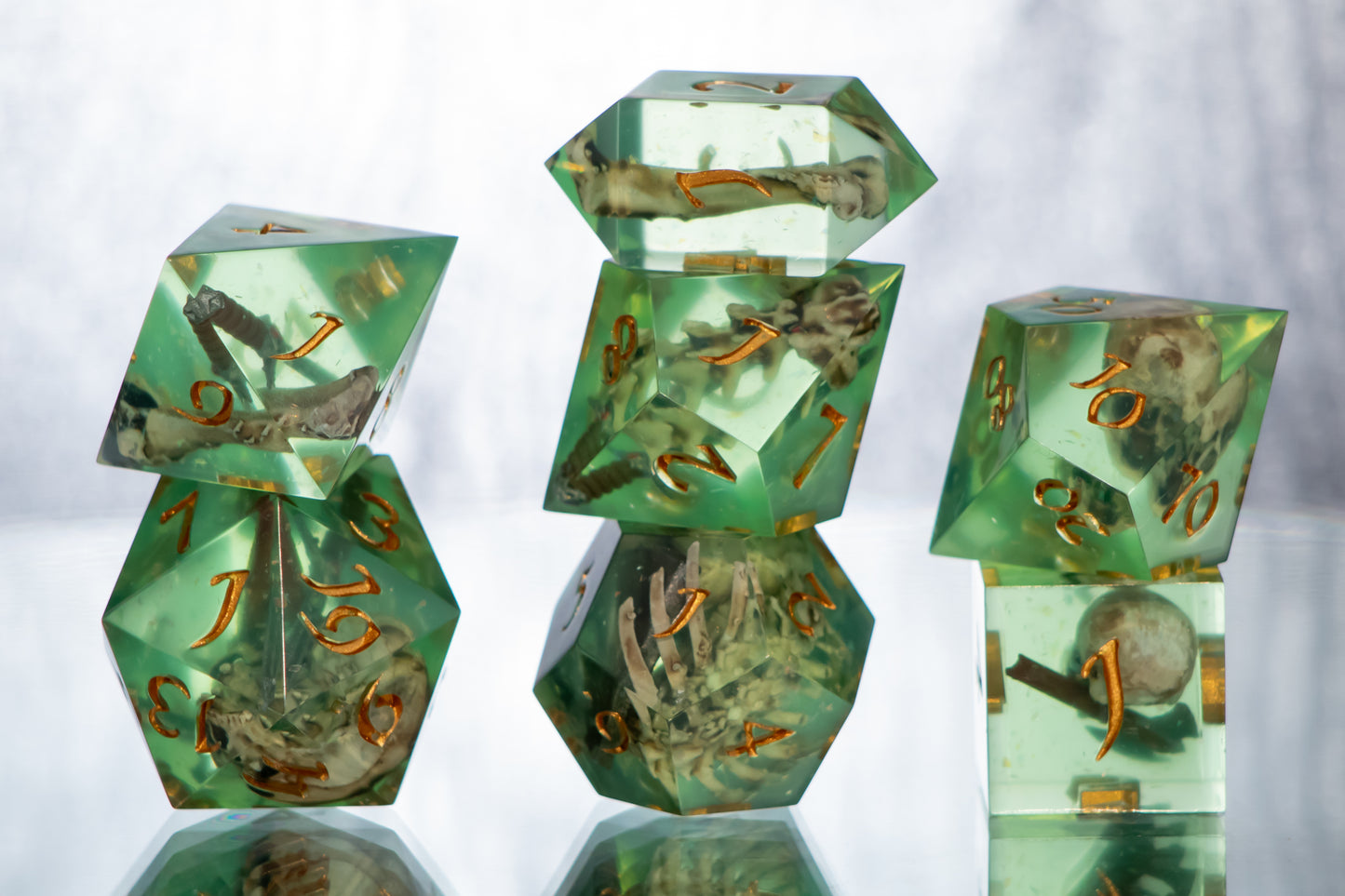 Gelatinous Fate - 7 Piece Handmade Resin Dice