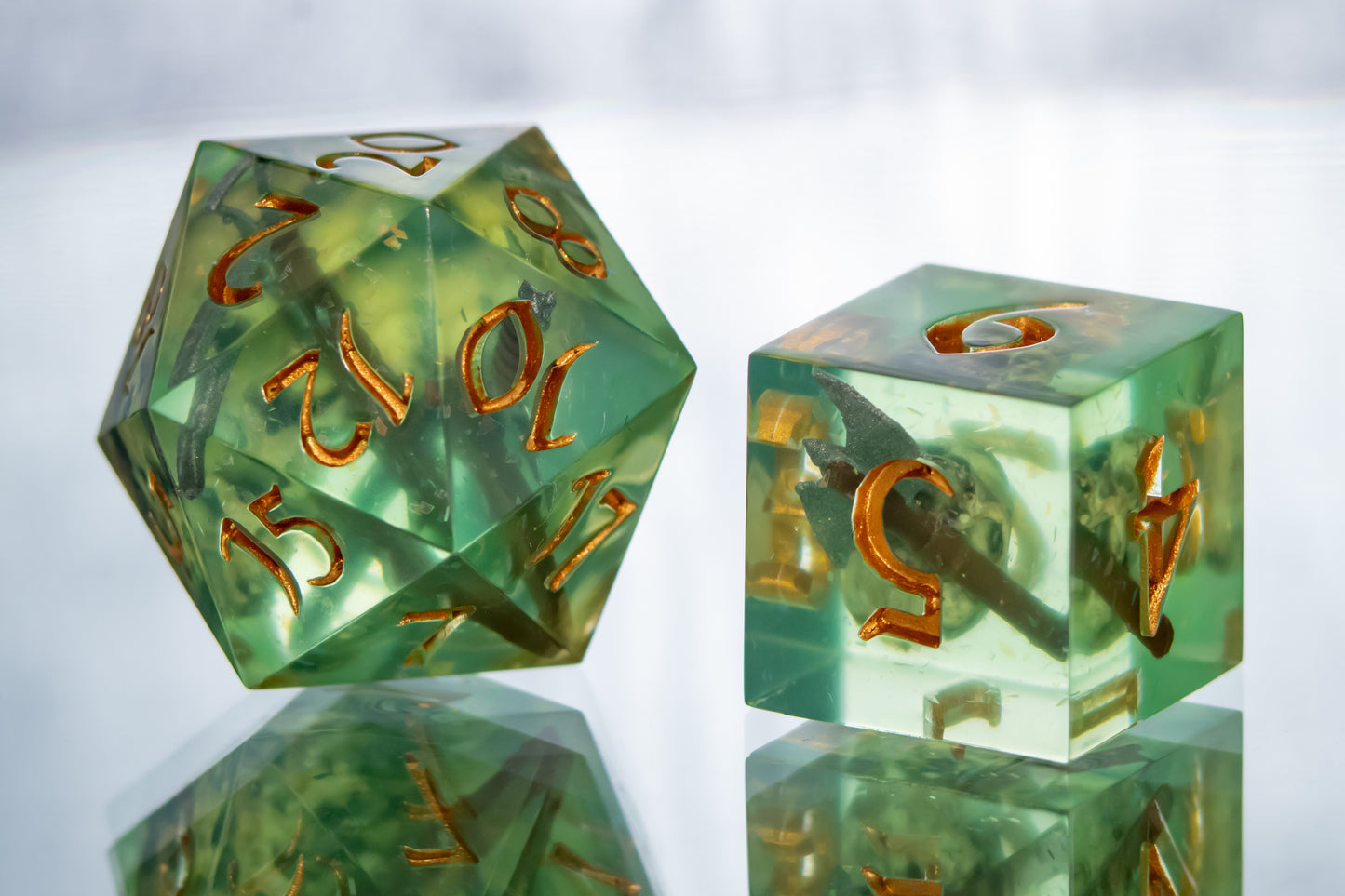 Gelatinous Fate - 7 Piece Handmade Resin Dice