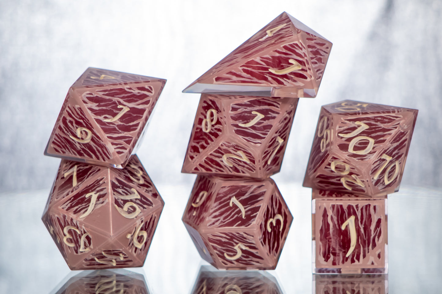 MEAT - Alt 7 Piece Handmade Resin Dice