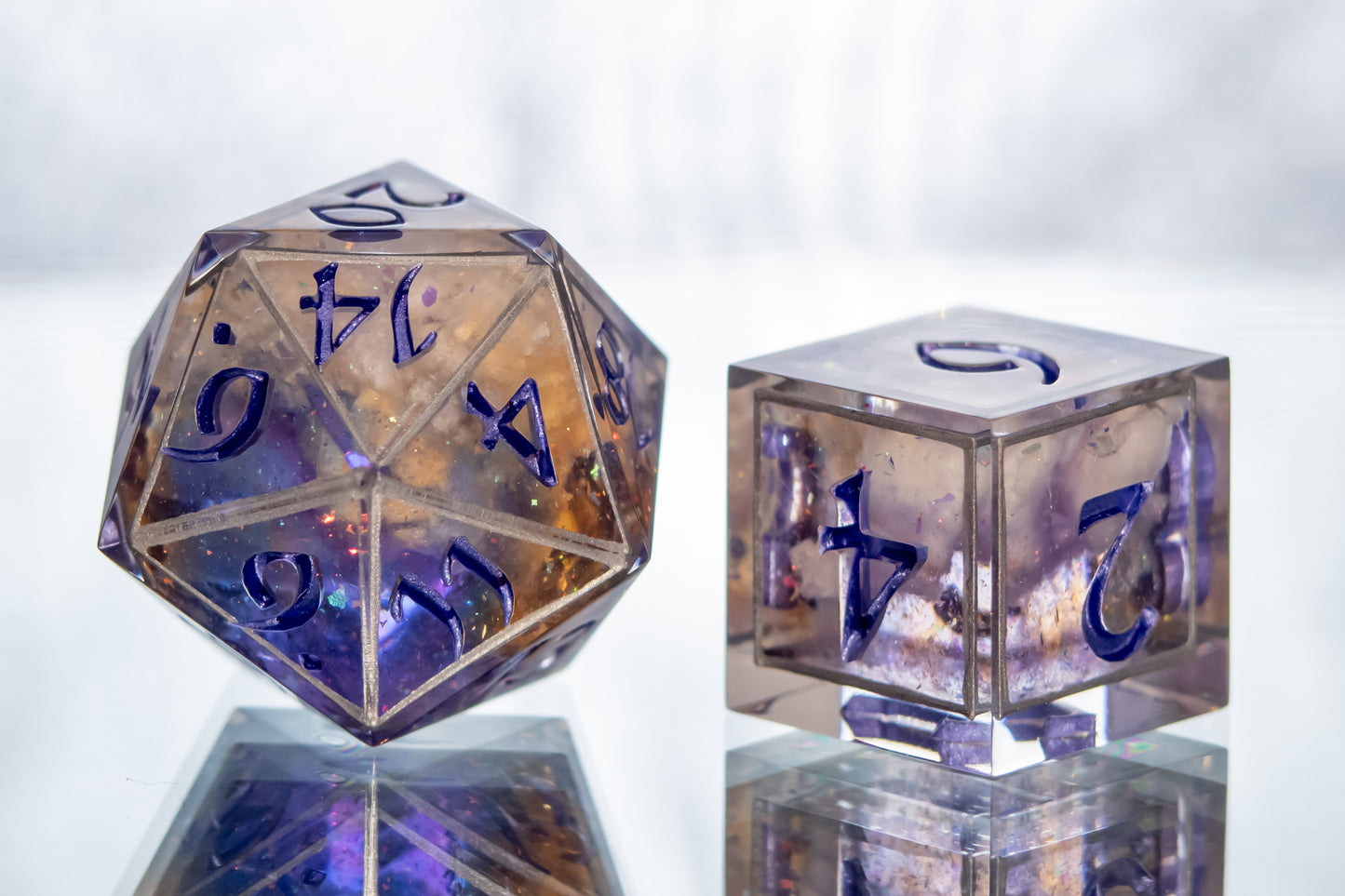 Arcane Clouds - 7 Piece Handmade Resin Dice