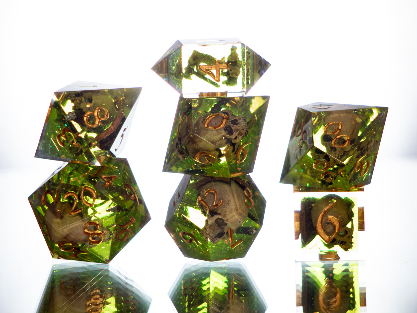 Gelatinous Fate - 7 Piece Handmade Resin Dice