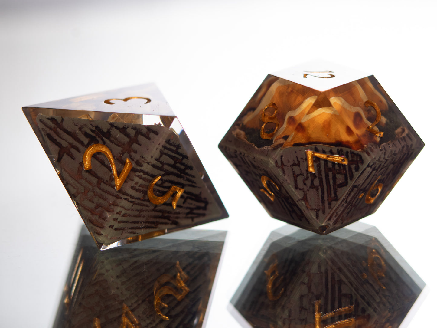 Chicken of the Woods - Alt 7 Piece Handmade Resin Dice