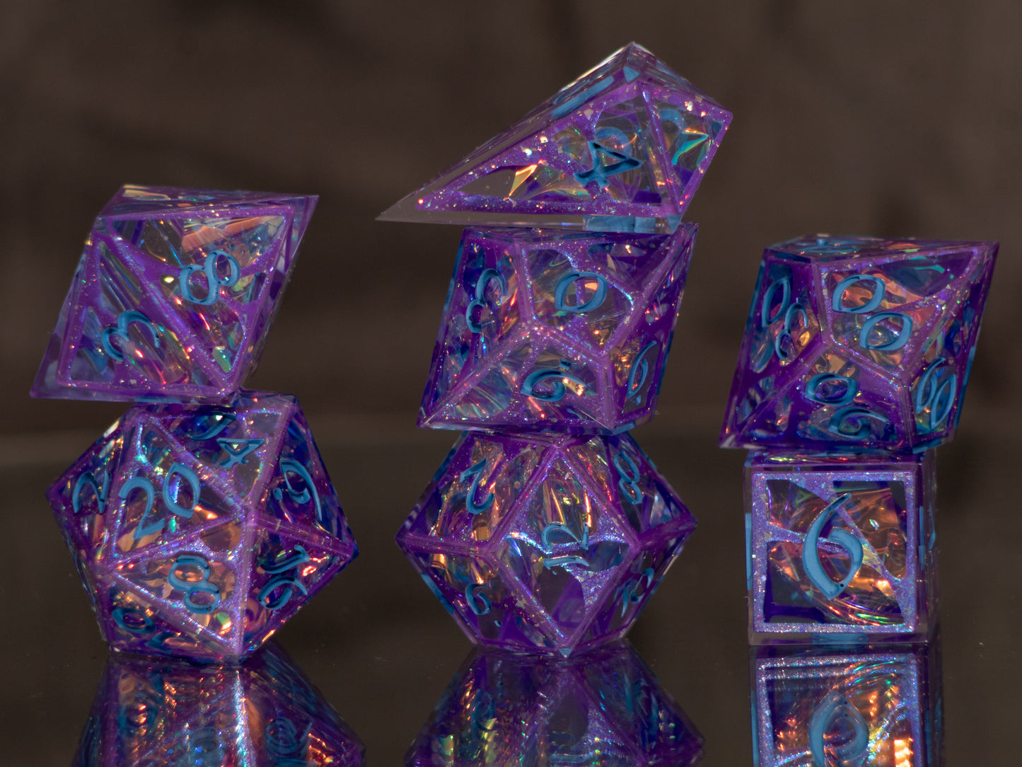 Cosmic Web - Alt 7 Piece Handmade Resin Dice