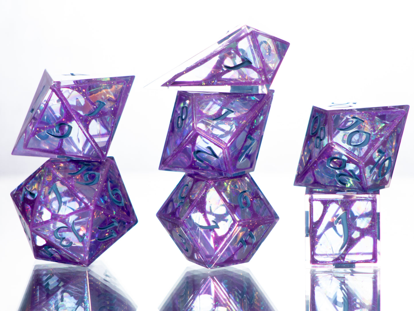 Cosmic Web - Alt 7 Piece Handmade Resin Dice