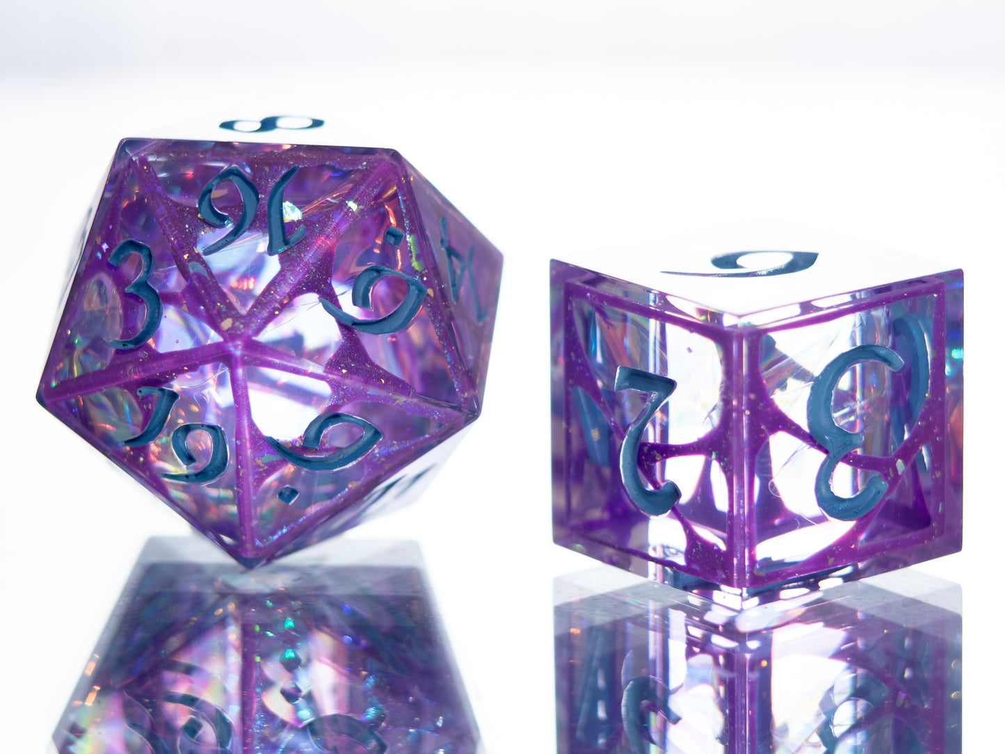 Cosmic Web - Alt 7 Piece Handmade Resin Dice