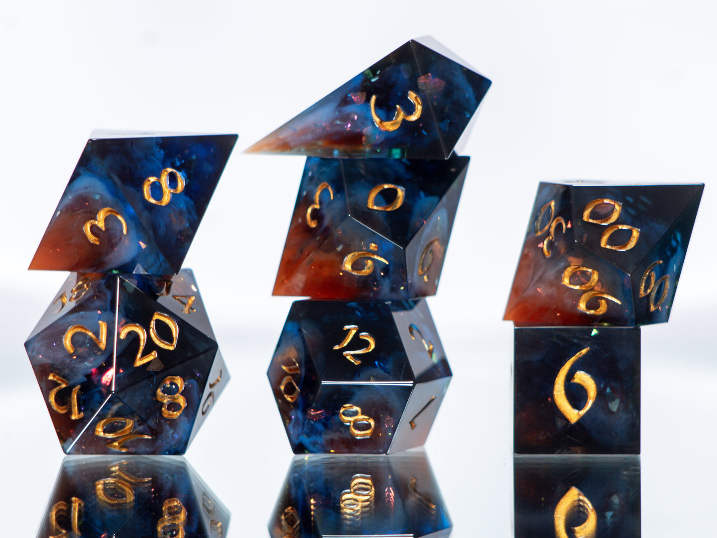 Cosmic Cliffs - Alt 7 Piece Handmade Resin Dice
