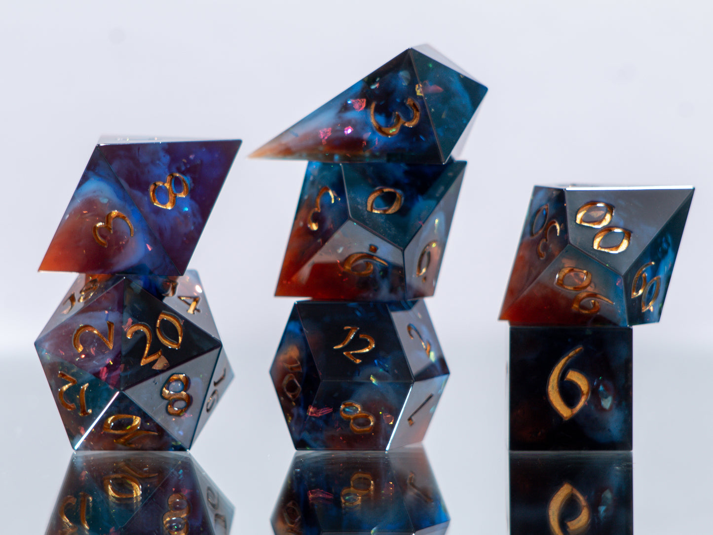Cosmic Cliffs - Alt 7 Piece Handmade Resin Dice