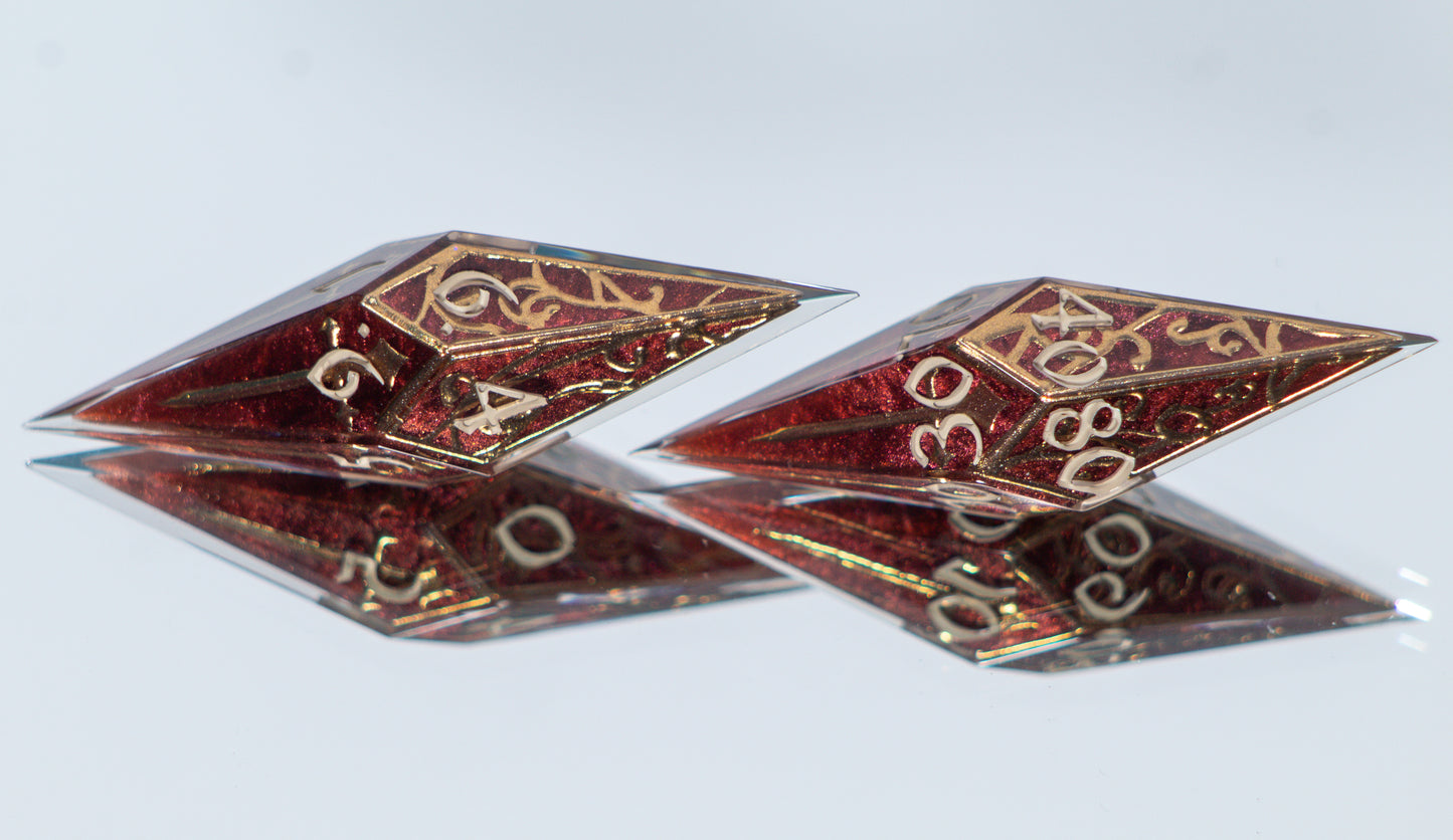 Sanguine Relics - Sharp 7 Piece Handmade Resin Dice