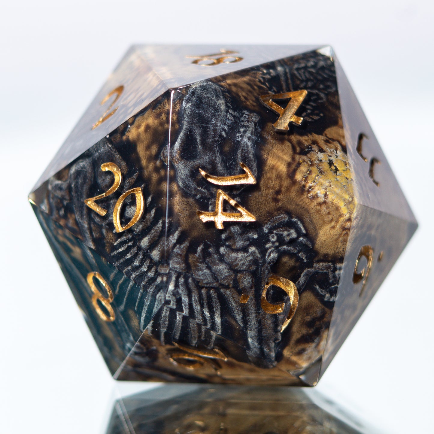 Fossils - Handmade Chonk Resin D20