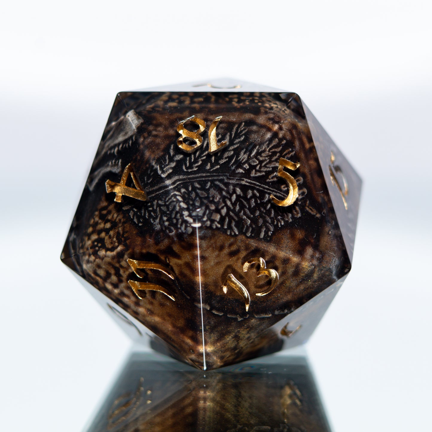 Fossils - Handmade Chonk Resin D20