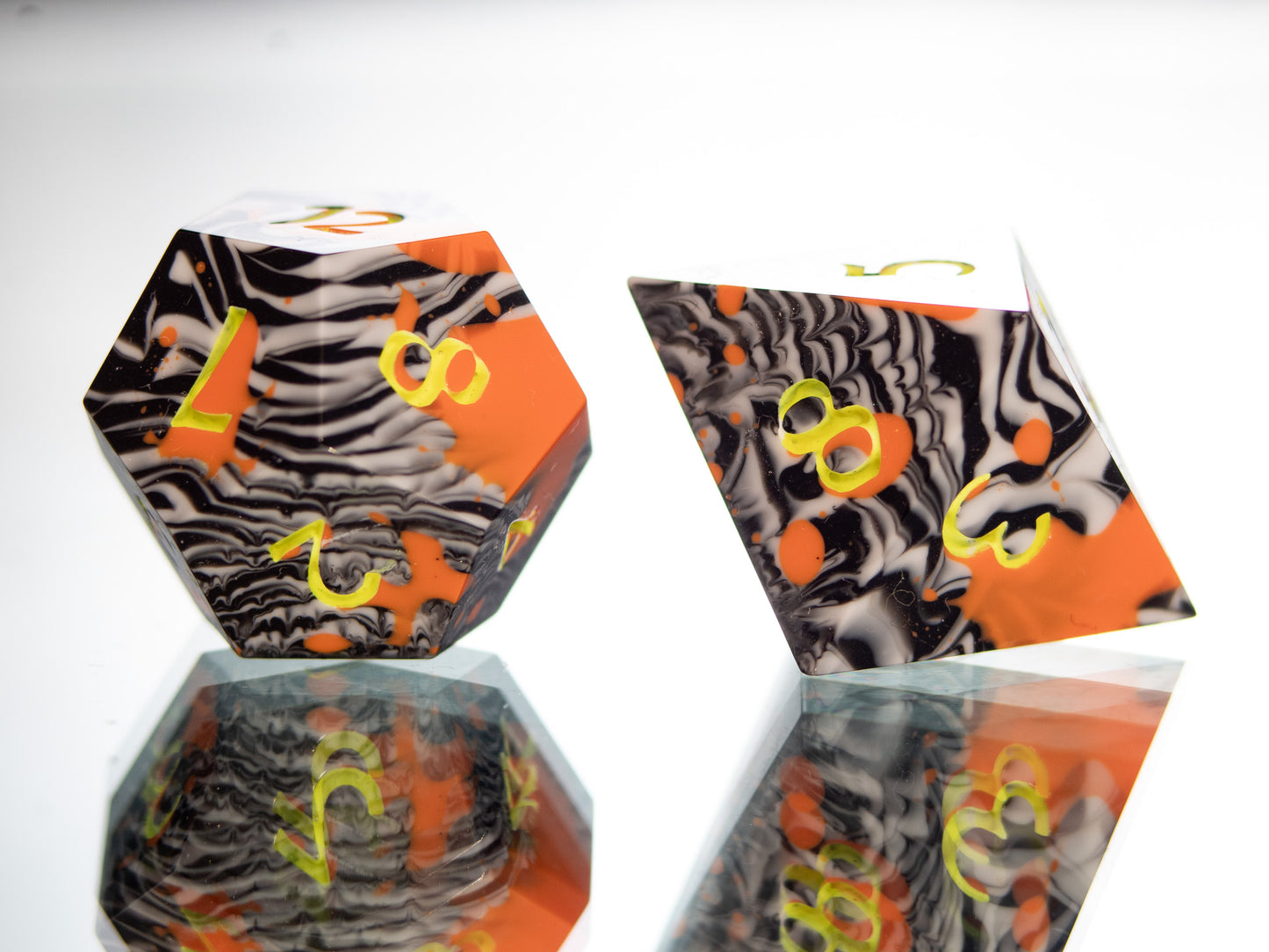 Neon Nights - 7 Piece Handmade Resin Dice