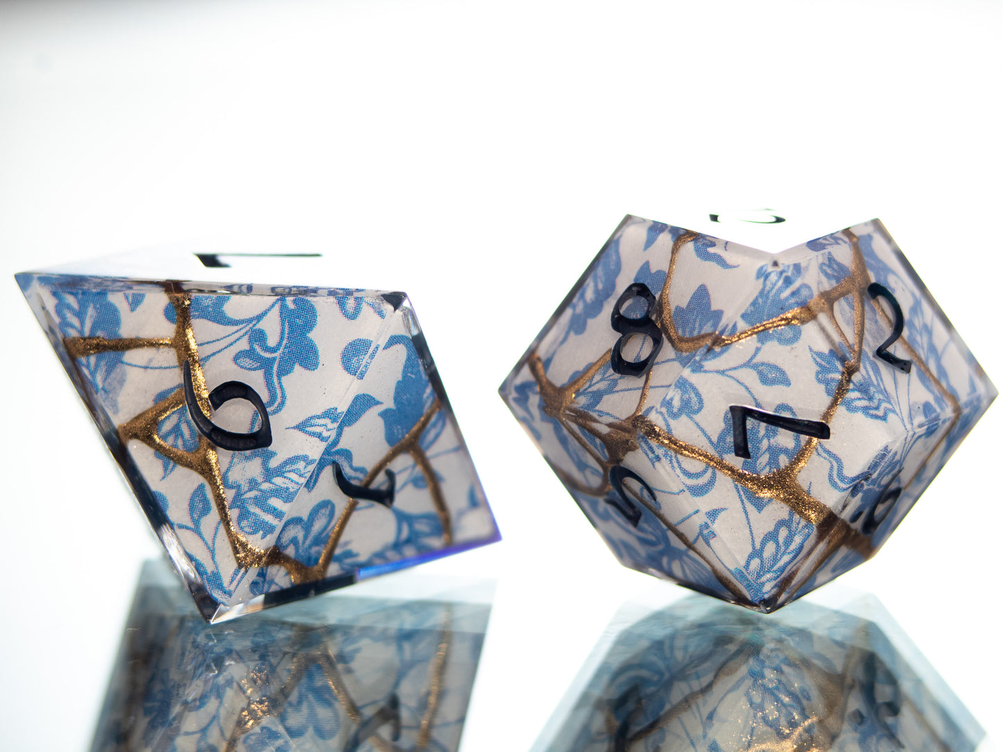Fine Kintsugi Porcelain - 7 Piece Handmade Dice