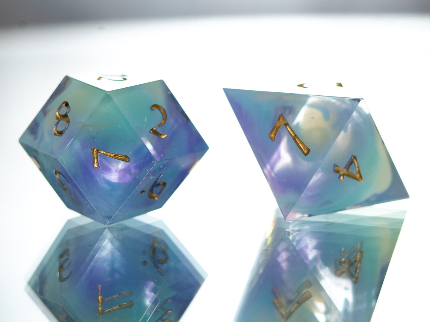 Watercolors - Alt 7 Piece Handmade Resin Dice