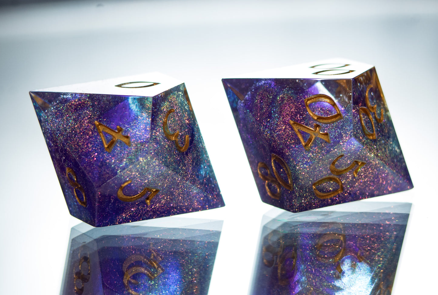Glittering Nebula - Alt 7 Piece Handmade Resin Dice