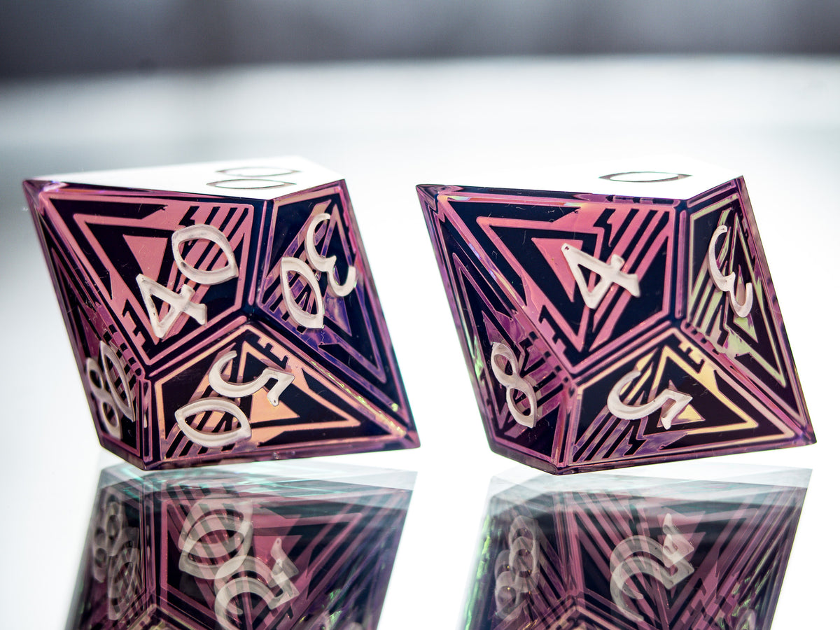 Grid Runner - 7 Piece Handmade Dice