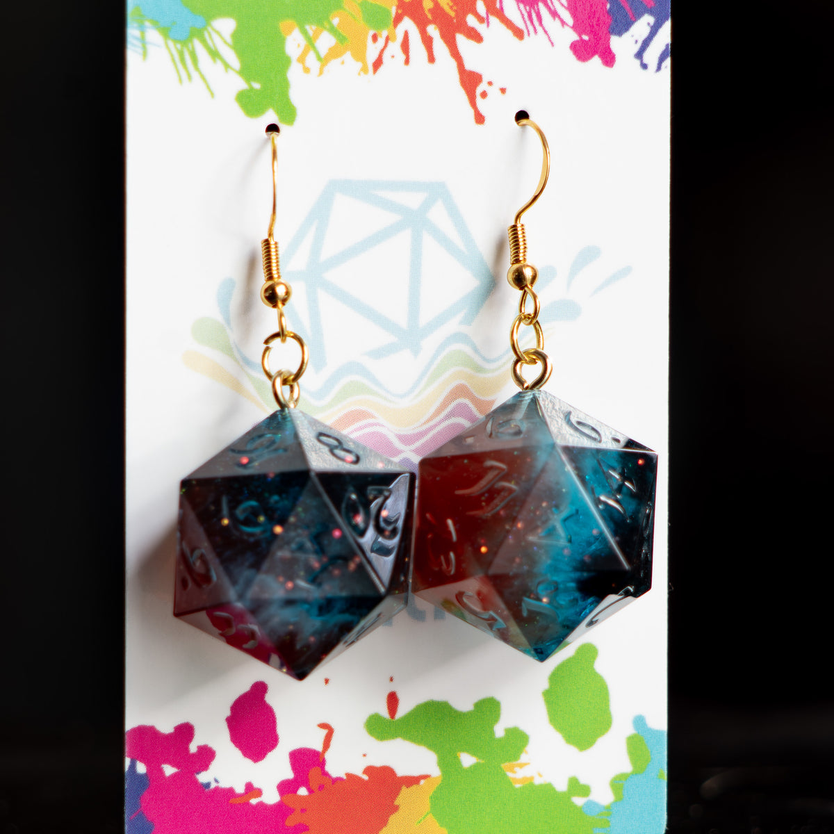 Cosmic Cliffs D20 Earrings