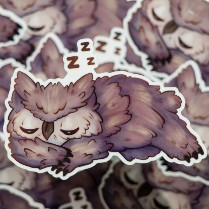 Sleepy Owlbear Transparent Sticker