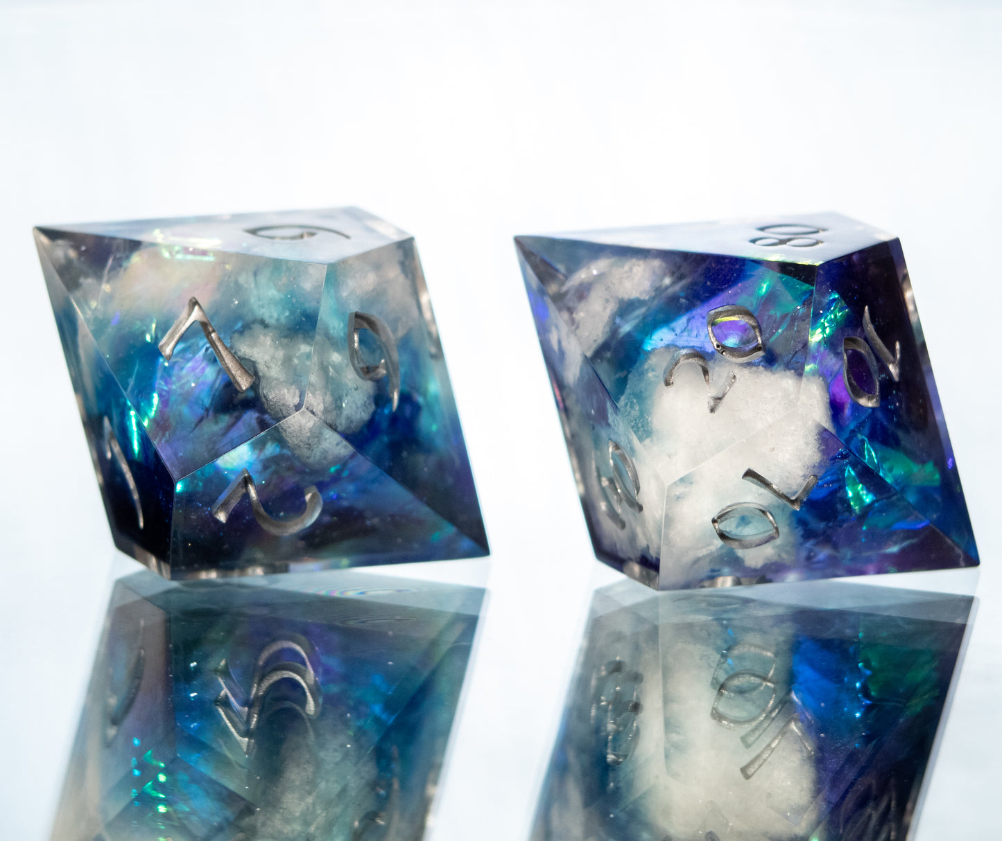 Clouds Over Coldarra - 7 Piece Handmade Resin Dice