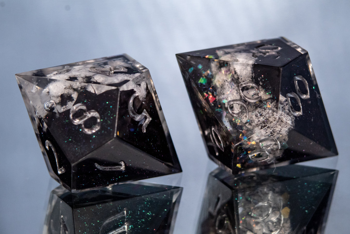 Void Clouds - 7 Piece Handmade Resin Dice