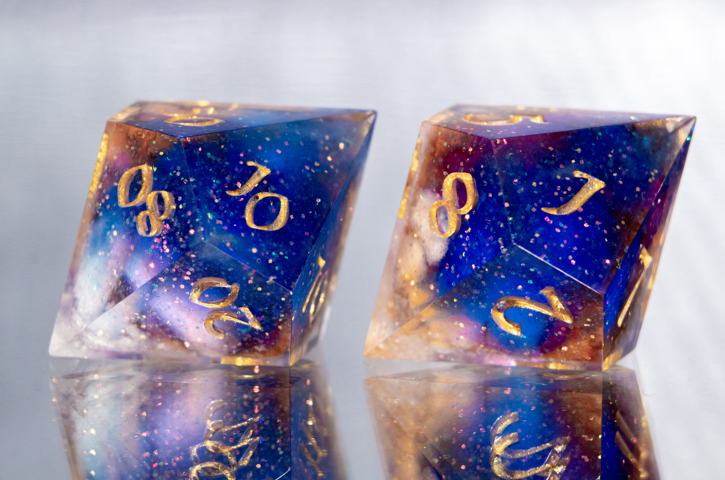 Partial Cloudy Sunset - 6 Piece Handmade Resin Dice