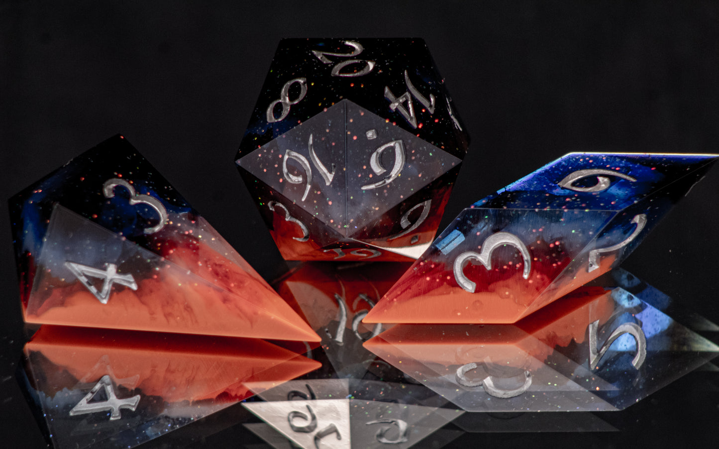 Cosmic Cliffs - 7 Piece Handmade Resin Dice