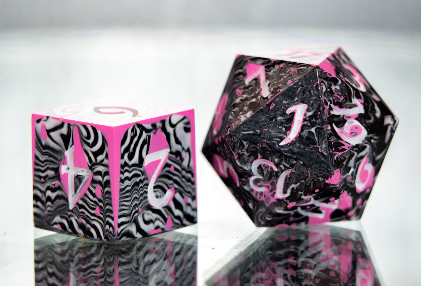 Meet me at Hot Topic: 7 Piece Handmade Resin Dice