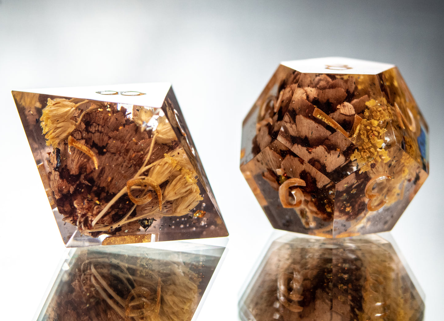 Fall Harvest - 7 Piece Handmade Resin Dice