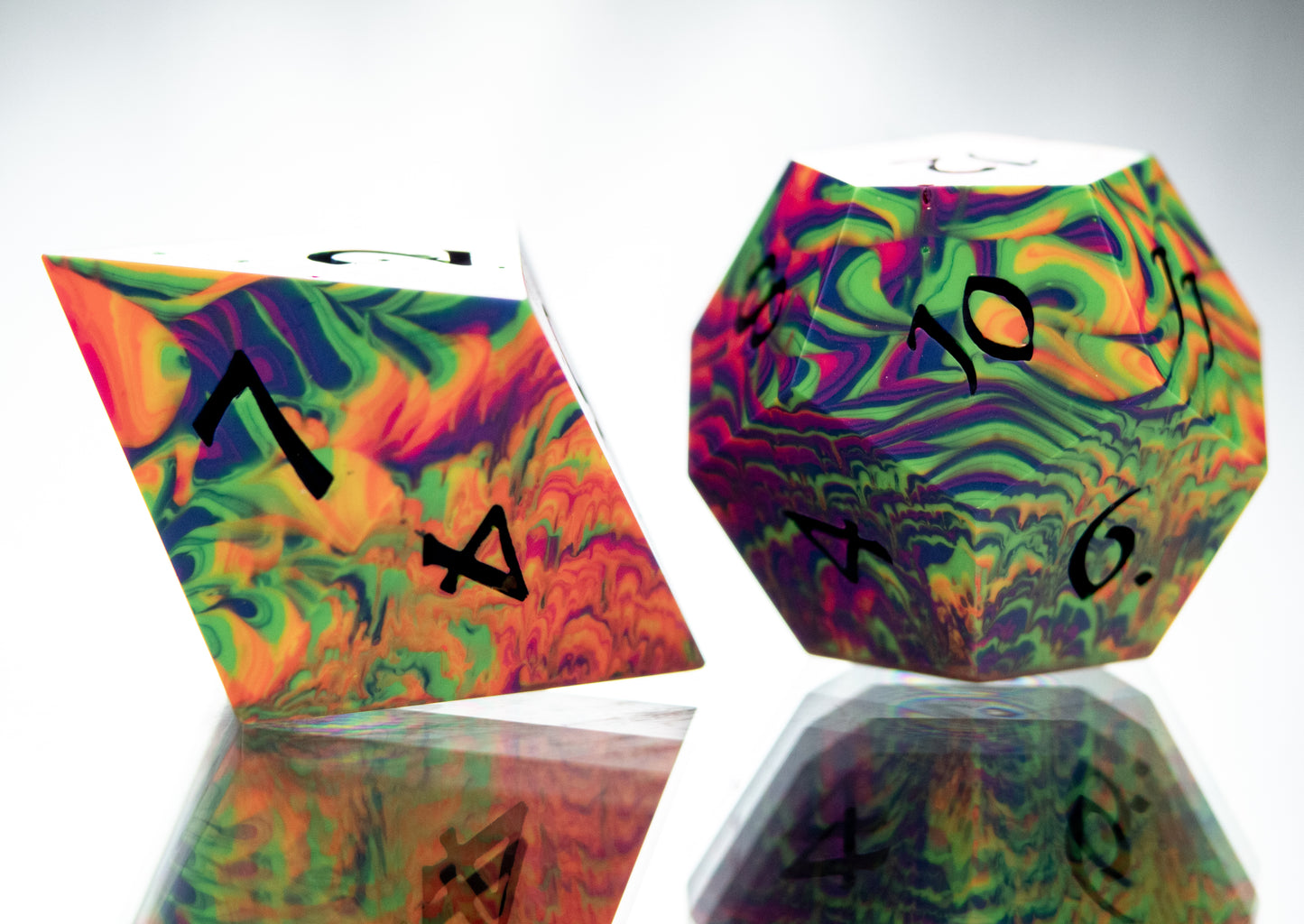 Radical Rainbow - 7 Piece Handmade Resin Dice