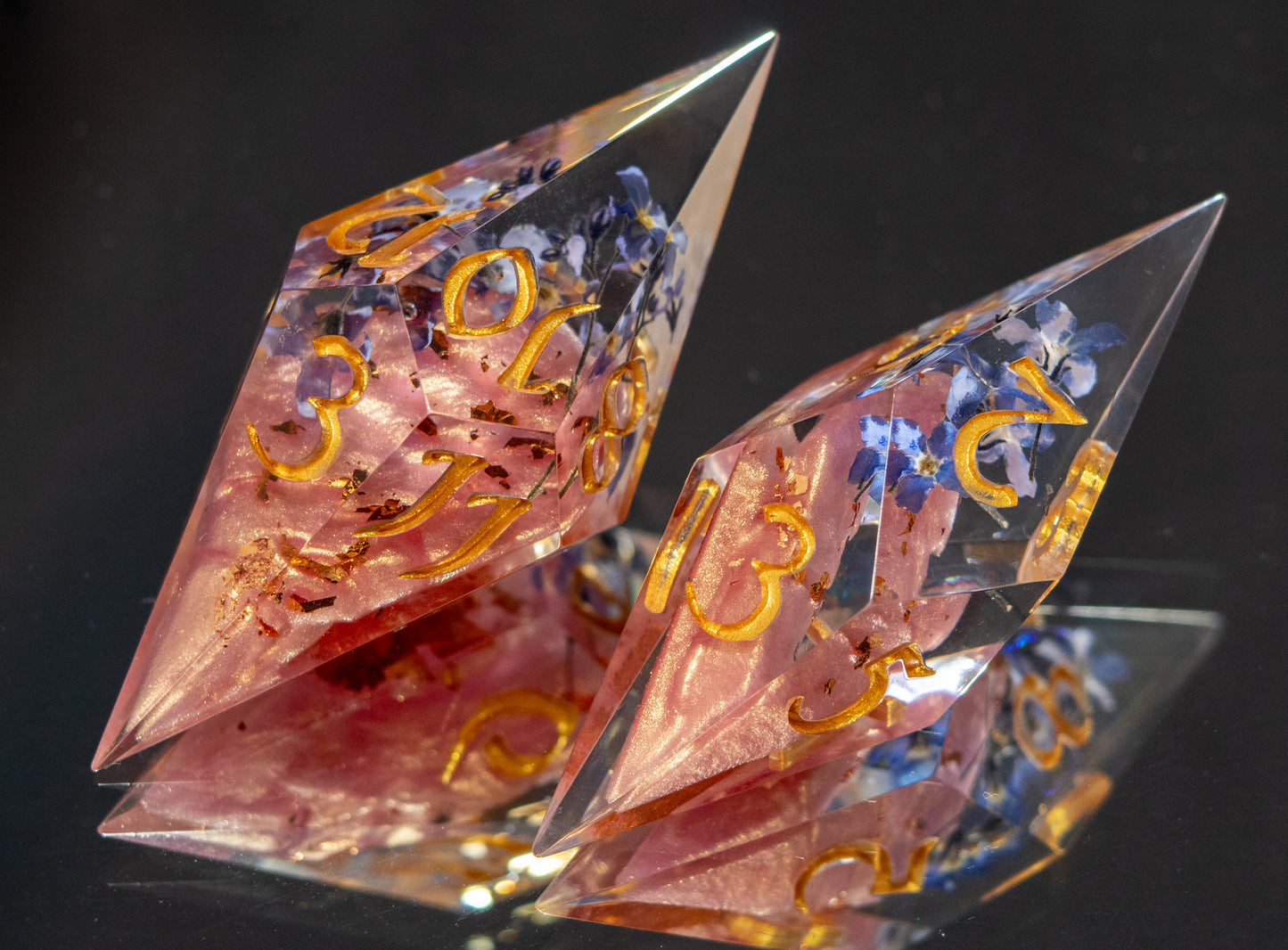 First Love Shards: Memories - 7 Piece Handmade Resin Dice