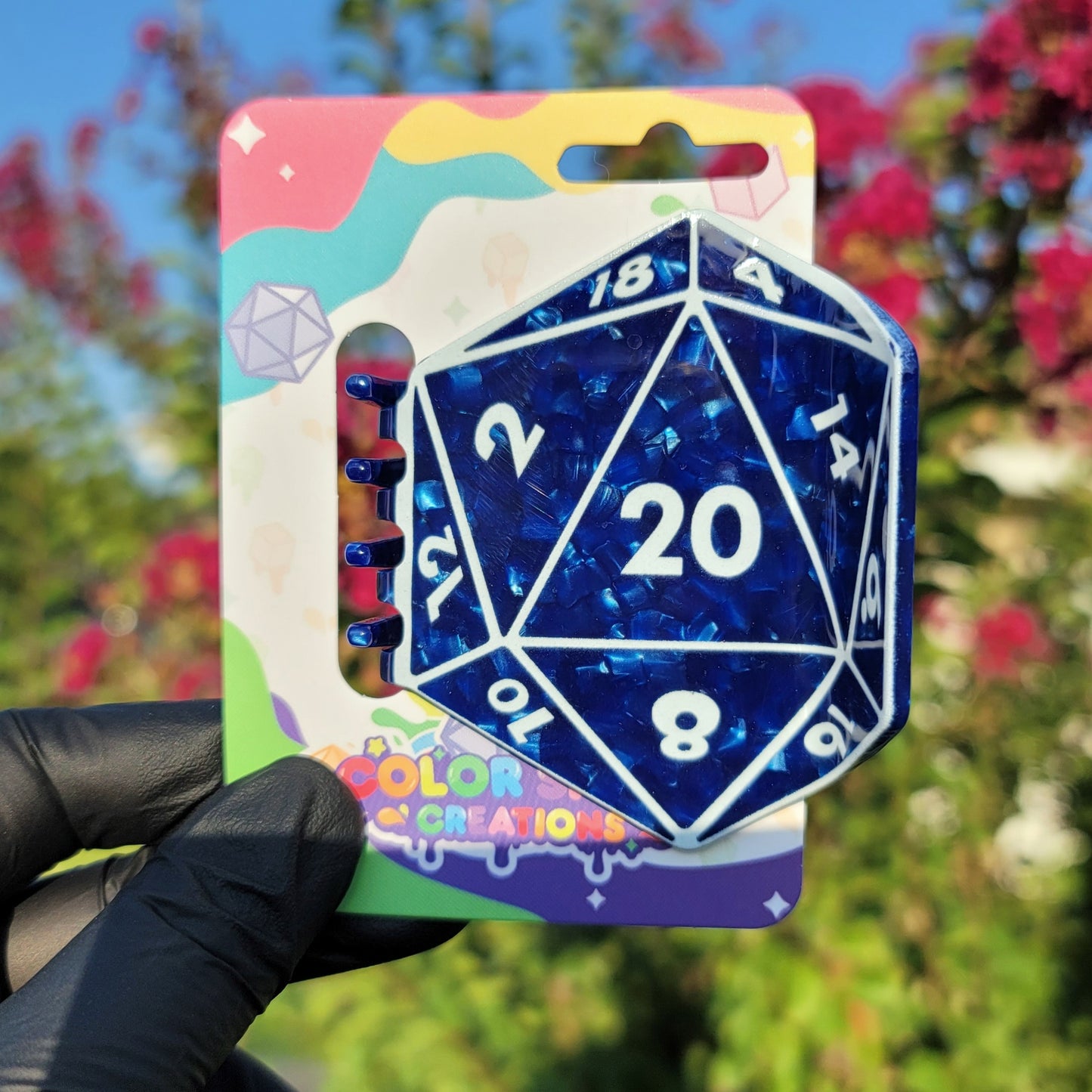 D20 Hair Claw - Blue