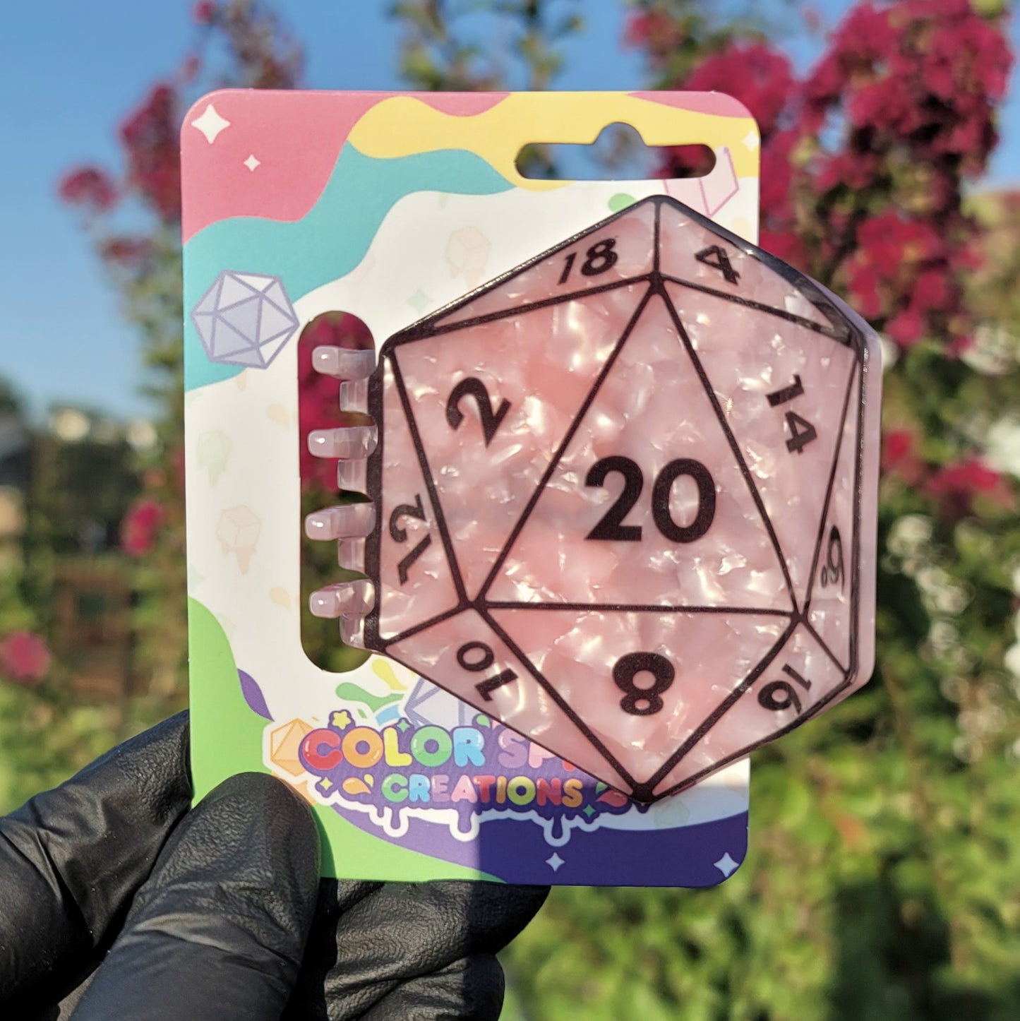 D20 Hair Claw - Pink