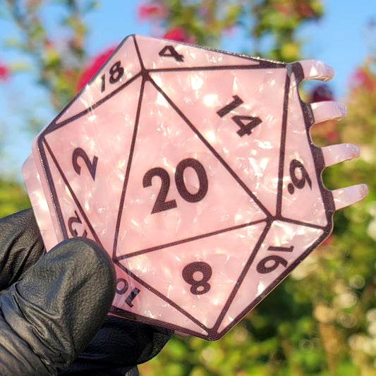 D20 Hair Claw - Pink