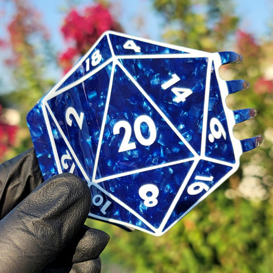 D20 Hair Claw - Blue