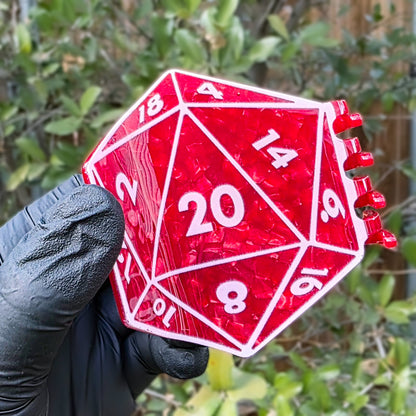 D20 Hair Claw - Red