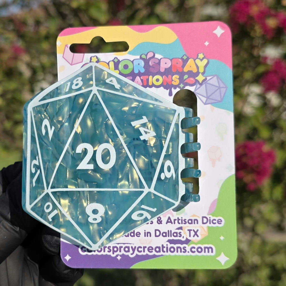 D20 Hair Claw - Teal
