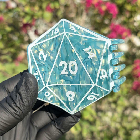 D20 Hair Claw - Teal
