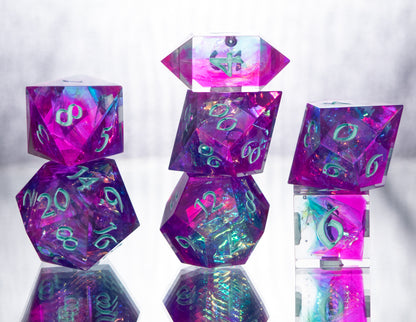 Vaporwave Vibes - 7 Piece Handmade Resin Dice