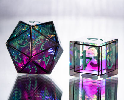 Caged Vibes - 7 Piece Handmade Resin Dice