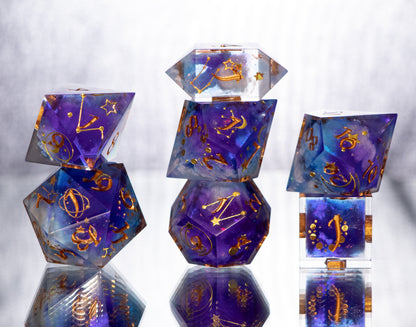 Dreamy Clouds - 7 Piece Handmade Resin Dice