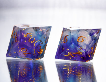 Dreamy Clouds - 7 Piece Handmade Resin Dice